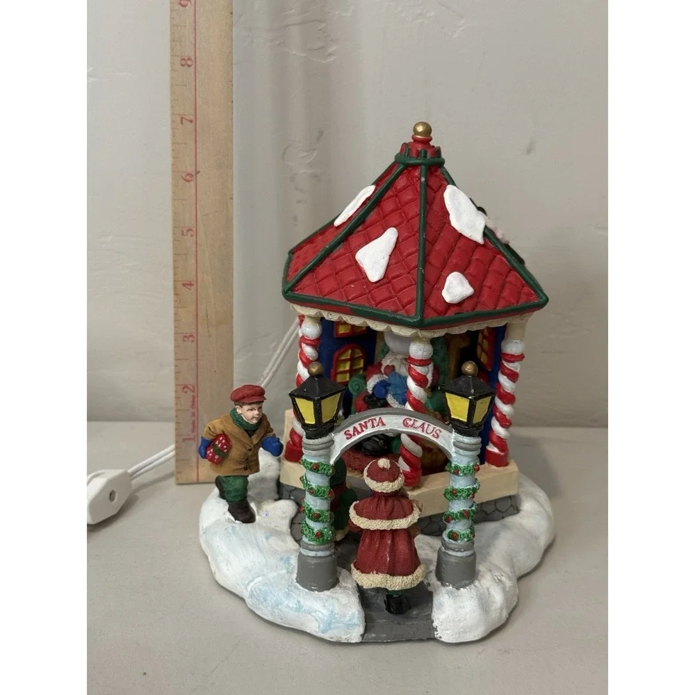 VTG Trim A Home Christmas Village Gazebo Santa Light Up Decoration Sears 788225